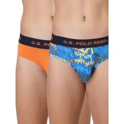 U.S. Polo Assn. Orange & Blue Cotton Regular Fit Briefs - Pack of 2-picture-21