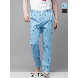 U.S. Polo Assn. Pack of 2 Printed Mid-Rise Cotton Straight Lounge Pants-picture-37