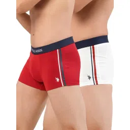 U.S. Polo Assn. Red & White Cotton Regular Fit Trunks - Pack Of 2-picture-23