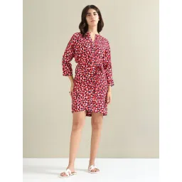 U.S. Polo Assn. Red Printed Fit & Flare Dress-picture-16