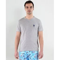 u.s. polo assn. Regular Fit V-Neck Embroidered Logo I638 Lounge T-Shirt-picture-32