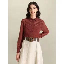 U.S. Polo Assn. Rust Self Design Shirt-picture-38