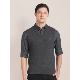 U.S. Polo Assn. Self Design Cable Knit Sweater Vest-picture-19