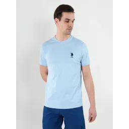 U.S. Polo Assn. Sky Blue Cotton Regular Fit Lounge T-Shirt image 1