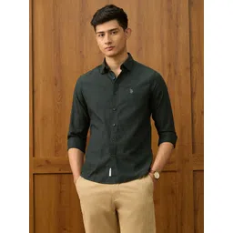 U.S. Polo Assn. Spread Collar Pure Cotton Tailored Fit Shirt-picture-13