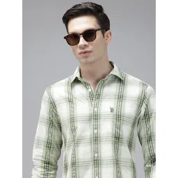 U.S. Polo Assn. Tailored Fit Checked Pure Cotton Casual Shirt-picture-10