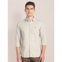 U.S. Polo Assn. Tailored Fit Cotton Linen Casual Shirt-picture-16