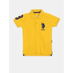 u.s. polo assn. U S Polo Assn Boys Yellow Polo Collar T-shirt-picture-26
