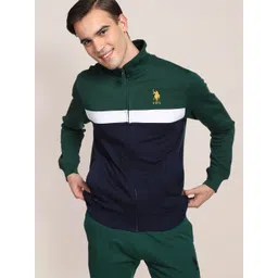 u.s. polo assn. U S Polo Assn Men Colourblocked Cotton Sweatshirt-picture-20