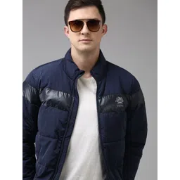 u.s. polo assn. U S Polo Assn Men Navy Blue & Black Long Sleeves Puffer Jacket-picture-20