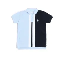 u.s. polo assn. US Polo Kids Boys Blue Cotton Color Block Polo T-Shirt-picture-13