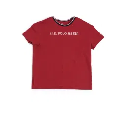 u.s. polo assn. US Polo Kids Boys Red Cotton Color Block T-Shirt-picture-21