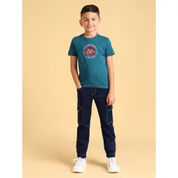 u.s. polo assn. US Polo Kids Boys Teal Cotton Printed T-Shirt-picture-23
