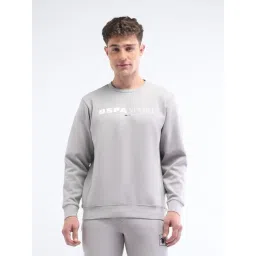 u.s. polo assn. Uspa Active Grey Cotton Regular Fit Logo Printed Sports Sweatshirt-picture-29