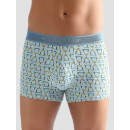 u.s. polo assn. USPA Innerwear Blue Cotton Regular Fit Printed Trunks-picture-22