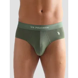 u.s. polo assn. USPA Innerwear Green Cotton Regular Fit Briefs-picture-10