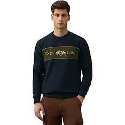 u.s. polo assn. U.S.Polo Association Men's Brand Embroidered Varsity Theatre Sweatshirt-picture-45