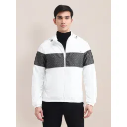 U.S. Polo Assn. White & Black Regular Fit Colorblock Jacket-picture-28