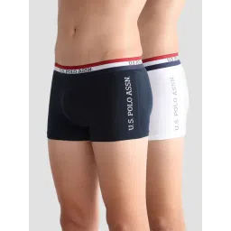U.S. Polo Assn. White & Blue Cotton Regular Fit Trunks - Pack Of 2-picture-25