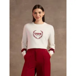 U.S. Polo Assn. White Cotton Graphic Print Sweater-picture-47