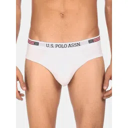 U.S. Polo Assn. White Cotton Regular Fit Briefs-picture-26