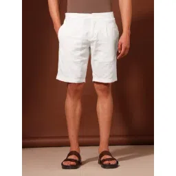 U.S. Polo Assn. White Cotton Slim Fit Texture Shorts-picture-29