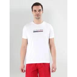 U.S. Polo Assn. White Printed Cotton Lounge T-Shirt-picture-12