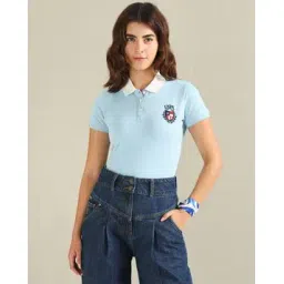 u.s. polo assn. Women Brand Embroidered Relaxed Fit Polo T-Shirt-picture-15