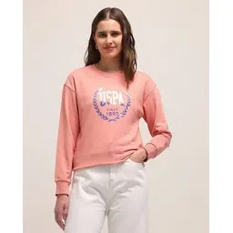 u.s. polo assn. Women Brand Logo Print Regular Fit Crew-Neck Sweatshirt-picture-10