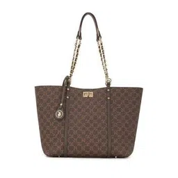 u.s. polo assn. Women Kylie Monogram Tote Bag with Twist Lock-picture-19