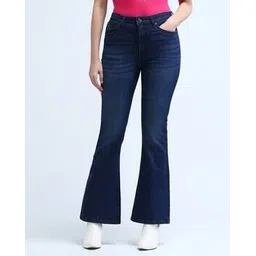 u.s. polo assn. Women Mid-Wash High-Rise Flared Jeans-picture-43