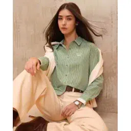 u.s. polo assn. Women Striped Regular Fit Shirt with Spread Collar-picture-52