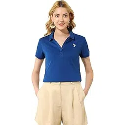 u.s. polo assn. Women's Cotton Solid Regular Fit Polo Shirt-picture-36