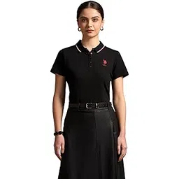 u.s. polo assn. Women's Solid Regular Fit Polo Shirt-picture-24