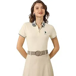 u.s. polo assn. Women's Solid Regular Fit Polo Shirt-picture-34