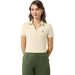 u.s. polo assn. Women's Solid Regular Fit Polo Shirt-picture-23