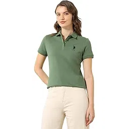 u.s. polo assn. Women's Solid Regular Fit Polo Shirt-picture-32
