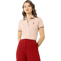 u.s. polo assn. Women's Solid Regular Fit Polo Shirt-picture-36