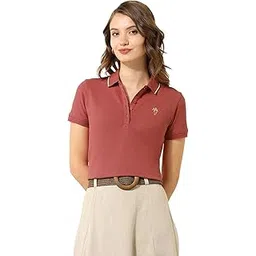 u.s. polo assn. Women's Solid Regular Fit Polo Shirt-picture-28