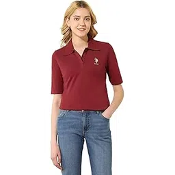 u.s. polo assn. Women's Solid Regular Fit Polo Shirt-picture-30