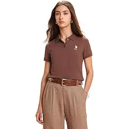 u.s. polo assn. Women's Solid Regular Fit Polo Shirt-picture-37