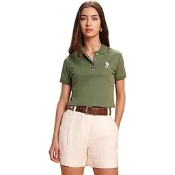 u.s. polo assn. Women's Solid Regular Fit Polo Shirt-picture-40