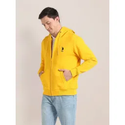 U.S. Polo Assn. Yellow Cotton Regular Fit Hooded Sweatshirt-picture-11