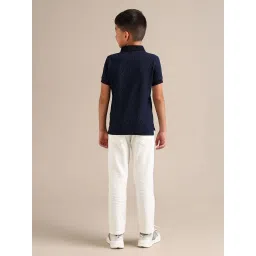 u.s. polo assn. US Polo Kids Boys Navy Cotton Striped T-Shirt image 2