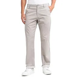 U.S.POLO ASSN. Men's Grey Solid Mid Rise Cotton Blend Button Regular Flat Front Slant Pocket Pants-image-37