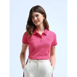 U.S. Polo Assn. Women Solid Polo Collar T-shirt-picture-39