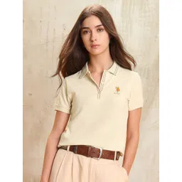 U.S. Polo Assn. Women Solid Polo Collar T-shirt-picture-38