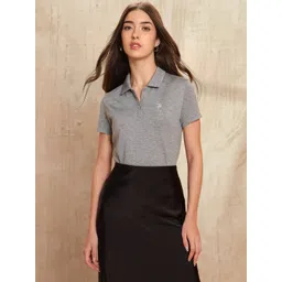 U.S. Polo Assn. Women Solid Polo Collar T-shirt-picture-34