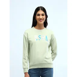 U.S. Polo Assn. Women Women Printed Round Neck Pullover Sweatshirt-picture-38