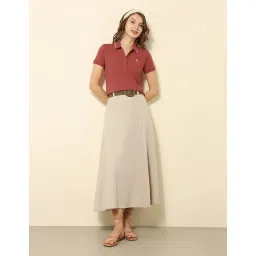 u.s. polo assn. Women's Solid Regular Fit Polo Shirt image 4